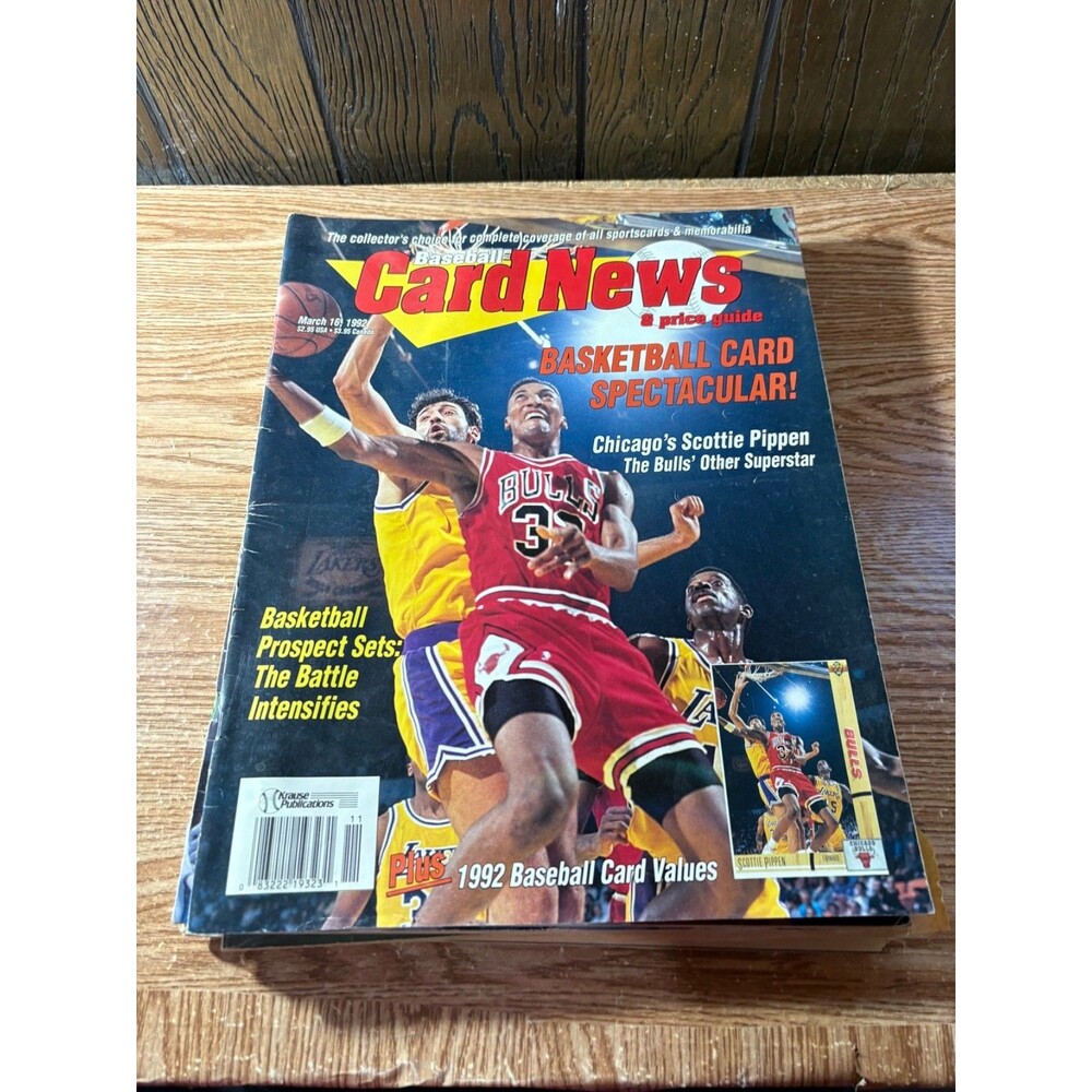 Baseball Card News & Price Guide March 16, 1992 Scottie Pippen on Cover